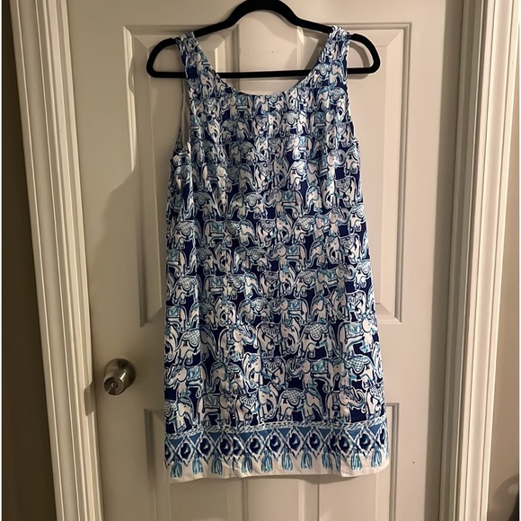 Lilly Pulitzer Cathy Shift Dress “Get Trunky” in Bomber Blue Size 8 - Picture 3 of 10